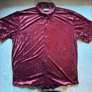 POP ICON mens vintage Velvet Buttonup XL y2k hoochie daddy disco rave retro